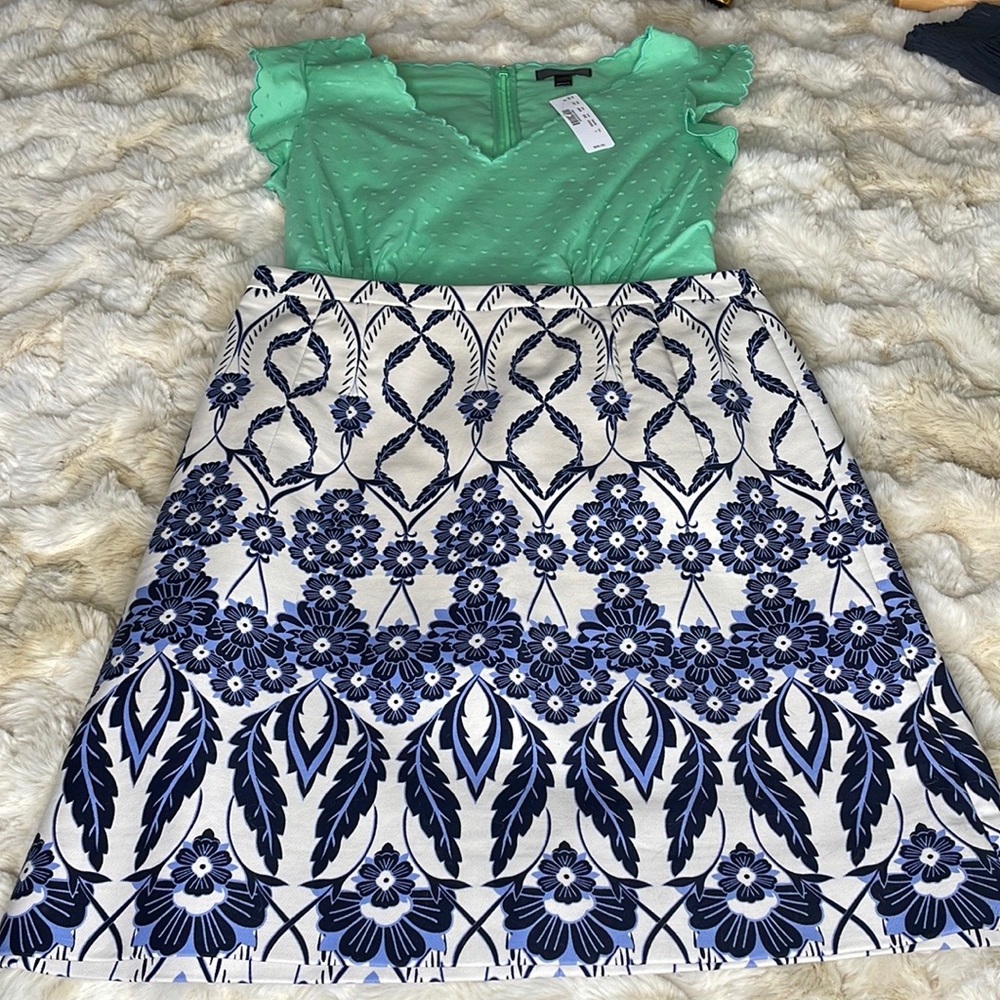 NWOT {J Crew} floral trellis A-line Skirt
